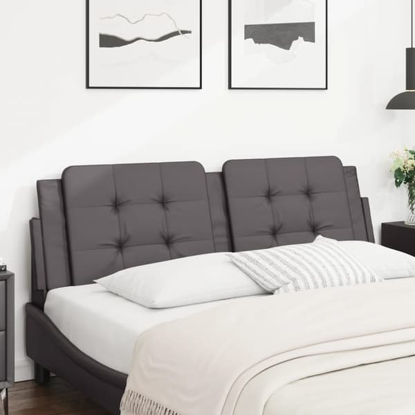 vidaXL hovedgærdehynde, grå, 160 cm, kunstlæder