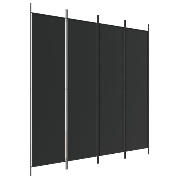 vidaXL 4-panels rumdeler, sort, 200x200 cm, stof