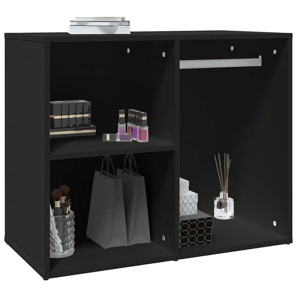 vidaXL skab, sort, 80x40x65 cm, træbaseret materiale