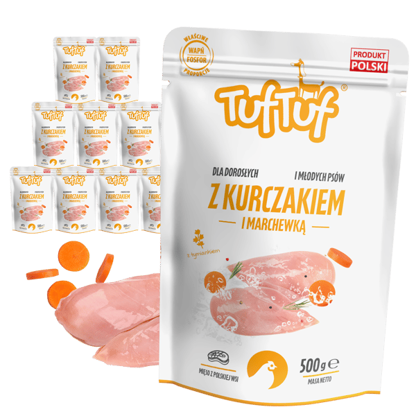TufTuf hundemad vådfoderpåse kylling og gulerod 10x500g