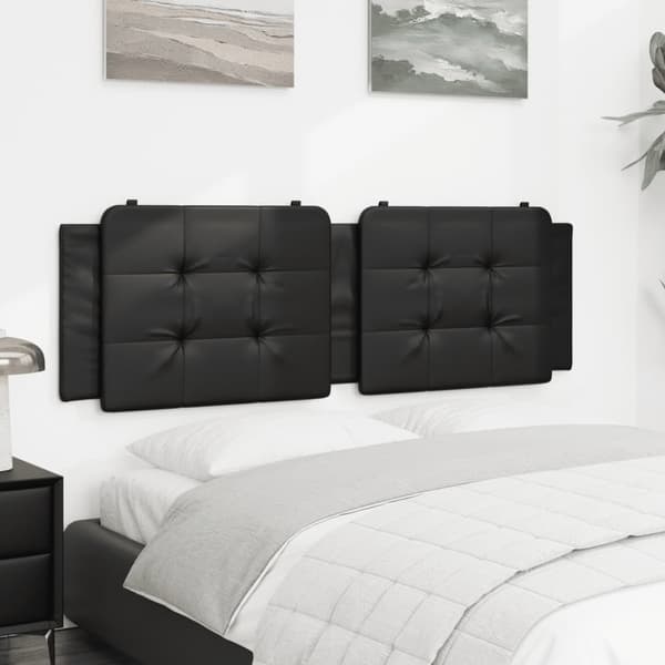 vidaXL hovedgærdehynde, sort, 160 cm, kunstlæder