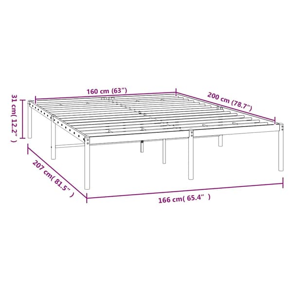 vidaXL metalsengestel hvid 160x200 cm