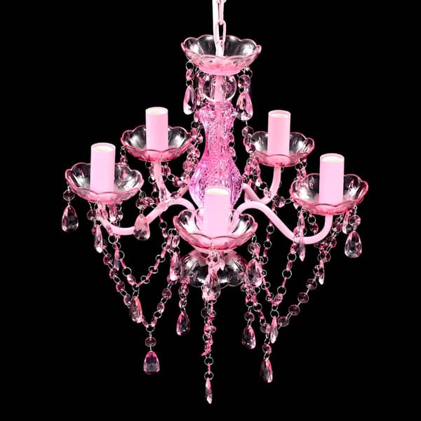Ljuskrona, 5 glödlampor, Rosa