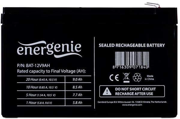 EnerGenie 12V 9Ah batteri (BAT-12V9AH)