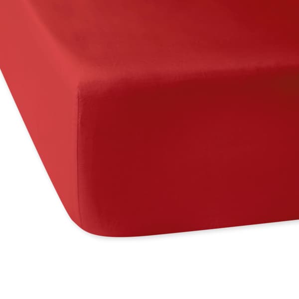 Bomullslakan 200x220 satin 100% BOMULL röd