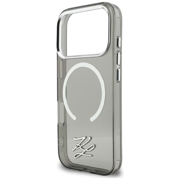 Karl Lagerfeld IML KL Script Logo MagSafe-etui til iPhone 17 Pro, sort