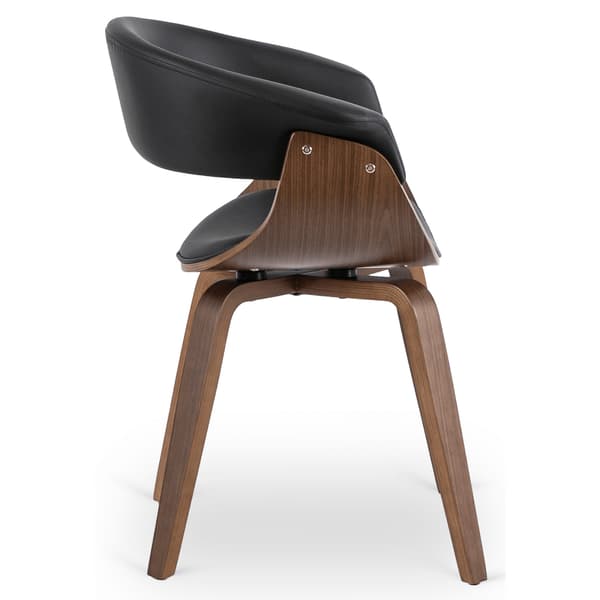 GARY Klädd bentwood-stol valnød/sort øko-læder modern loft