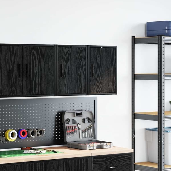 vidaXL garagevægskabe 2 stk. sort limet træ