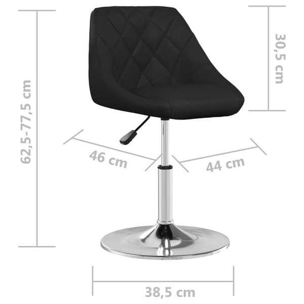 vidaXL spisebordsstol, sort, kunstlæder