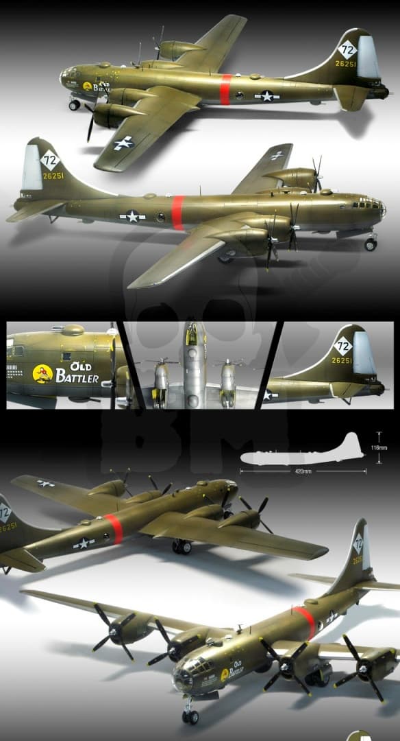 Acad-12517 USAF B-29A Gammal stridsflygplan