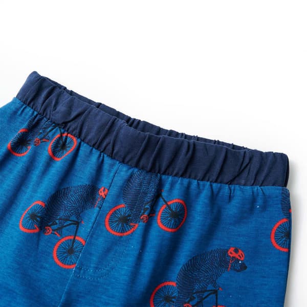 Barnpyjamas med lång ärm, marinblå, 92