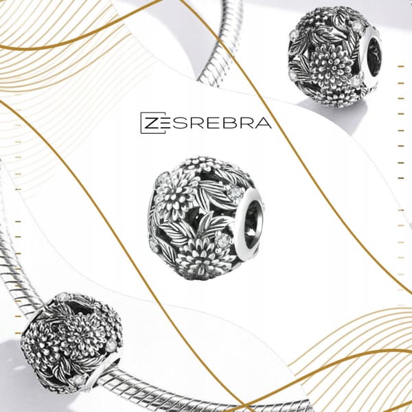Berlocker pärla blommor pärlor silver pr 925 hänge blommor silver