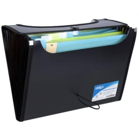 A4-mappe med 12 V-mappeinddelere, sort STRIGO
