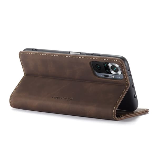 CASEME-etui til Xiaomi Redmi Note 10 Pro, læderpung, kaffe
