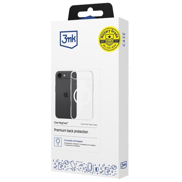 3MK Clear MagCase för iPhone Air, transparent och vit