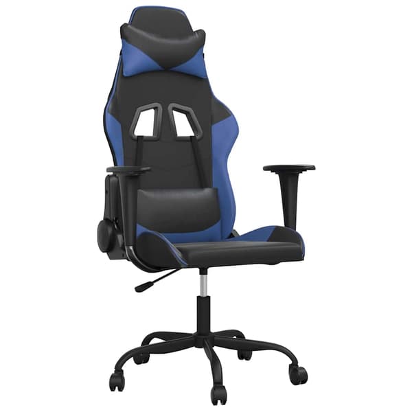 vidaXL gamingstol, sort og blå, kunstlæder