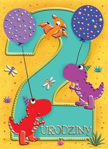 Kort B6 Födelsedag 2 - Dinosaurier