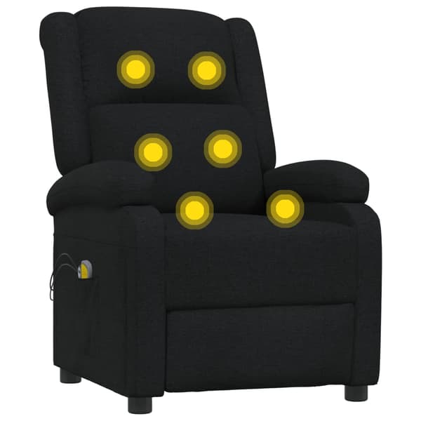 vidaXL elektrisk massagestol, sort, stof