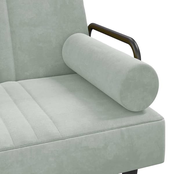 vidaXL sovesofa med armlæn lysegrå fløjl