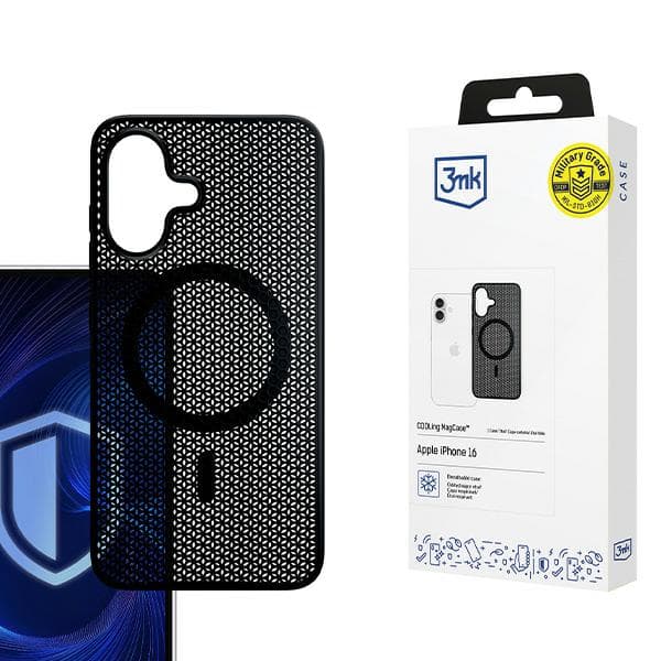 3mk COOLing MagCase til iPhone 16 Plus, sort