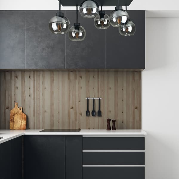 Loftlampe 6xE27 Nessa Sort/Røget