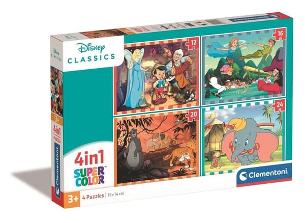 Palapeli 4in1 Super Color Disney Klassikko