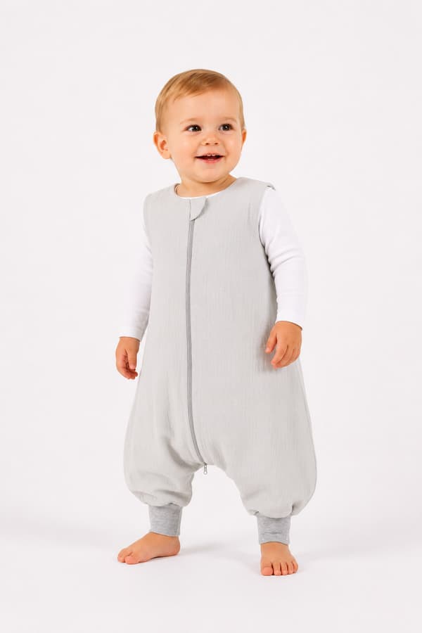 Muslin sovepose til børn med ben XL 2-4 år sommer TOG 1.0 - grå