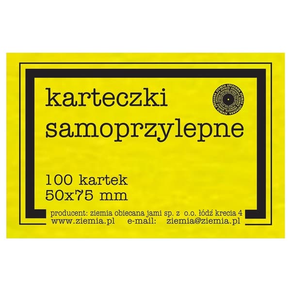 Fluo-selv notesblok 50x75mm 100K gule