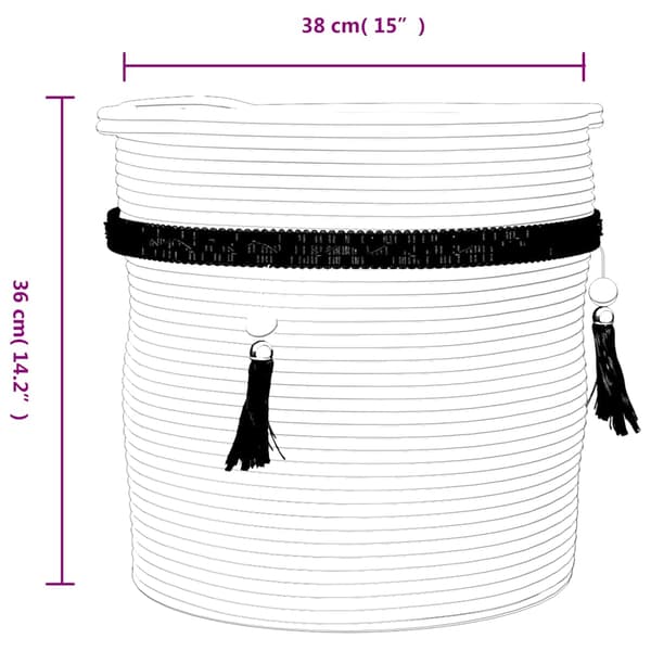 vidaXL Förvaringskorg Vit Ø38x36 cm Bomull