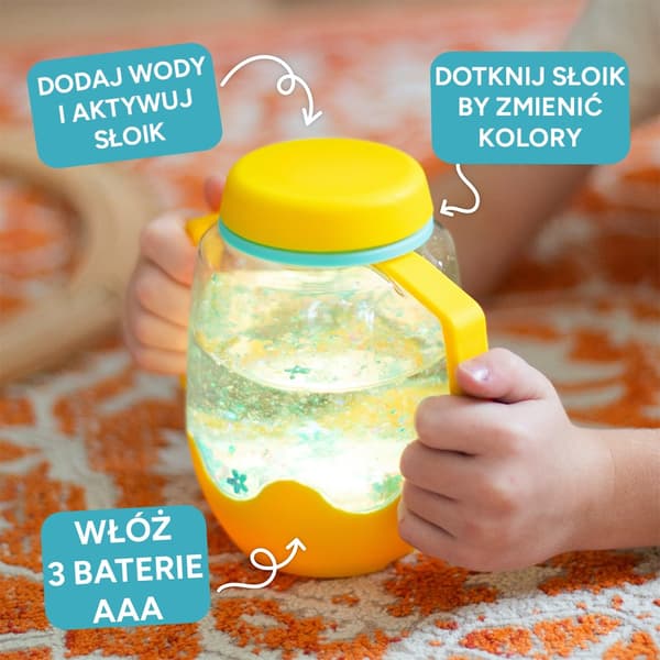 Glo Pals Vandfyldbar Sensorisk Krukke, Grå