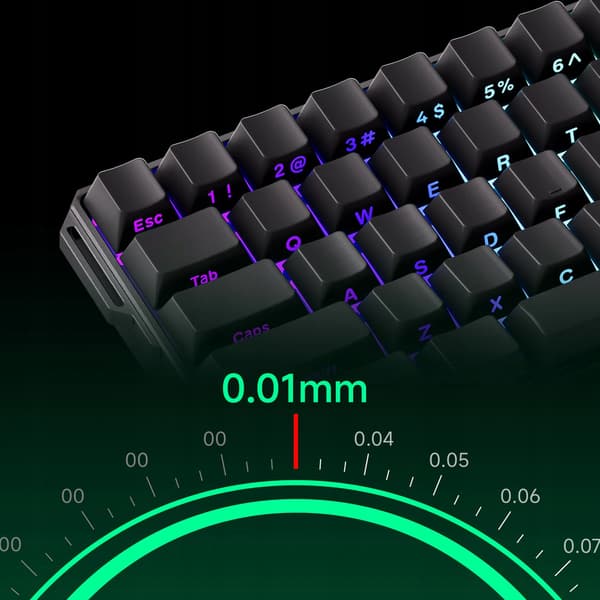 MonsGeek Fun60 Pro Magnetisk Tastatur - Sort Sideprint Rapid Trigger