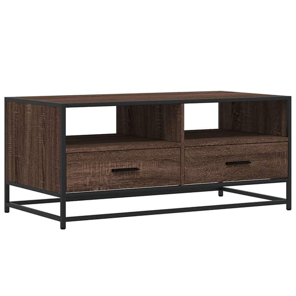 vidaXL sofabord brunt egetræ 100x50x45 cm