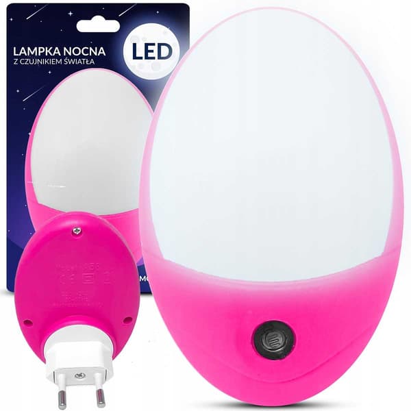Heckermann 58 lyserød LED-natlampe