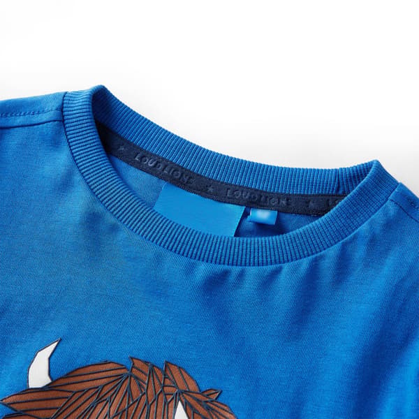 Barn långärmad T-shirt, koboltblå, 128