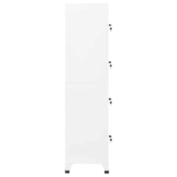vidaXL Låsbart skåp vit 38x45x180 cm stål