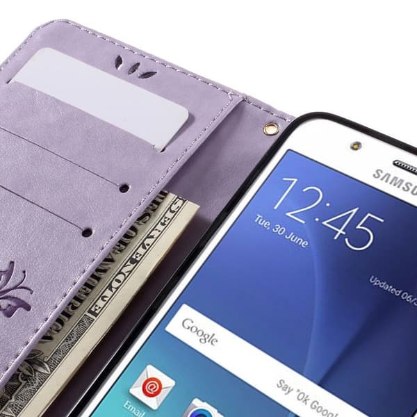 Flip-etui til Samsung Galaxy J5 2016, Butterfly, lilla