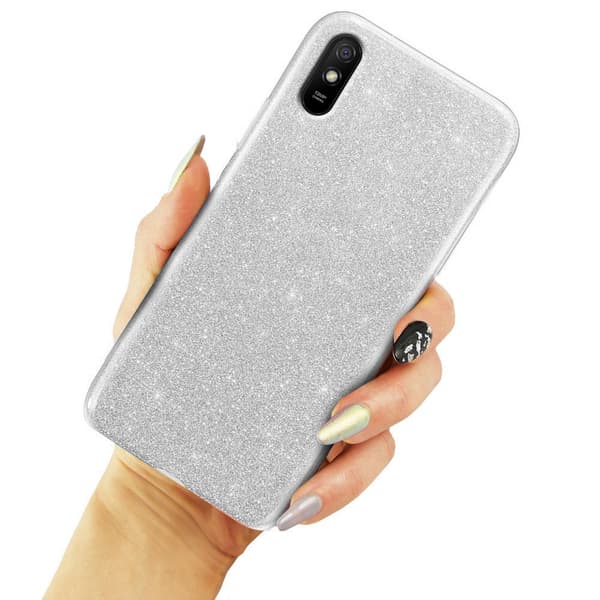 Glitteretui til Xiaomi Redmi 9A, Sølv