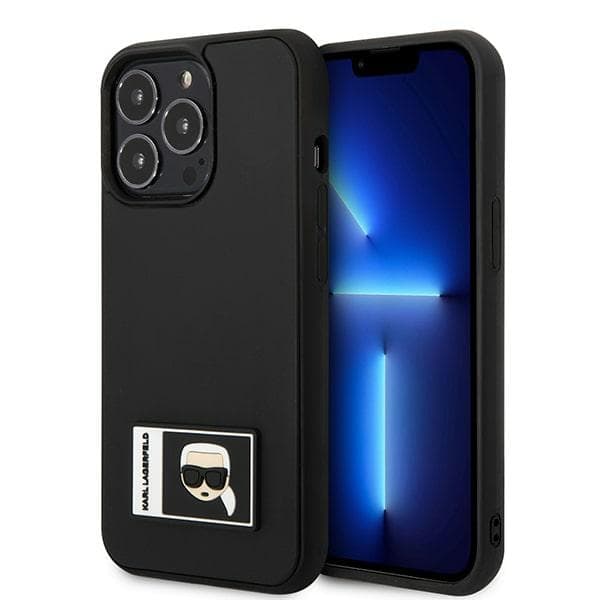 Karl Lagerfeld KLHCP13X3DKPK iPhone 13 Pro Max 6,7" svart/svart hårt skal Ikonik Patch