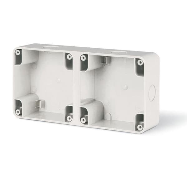 Påbygningsboks, 2 moduler, M95x2, IP66, grå, beskyttet
