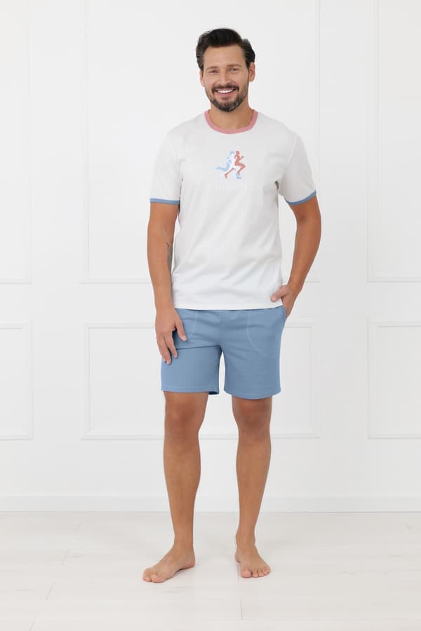 Herrpyjamas med kort ärm, korta byxor Sport M