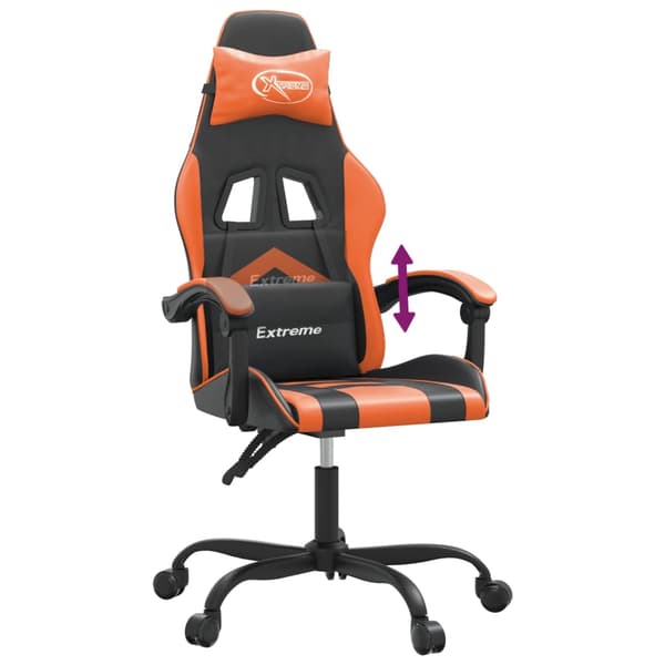 vidaXL gamingstol, sort og orange, kunstlæder