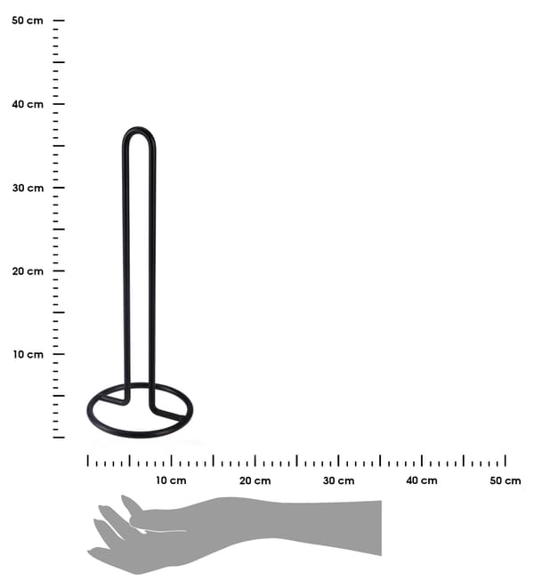 Svart hållare för pappershanddukar 33 cm