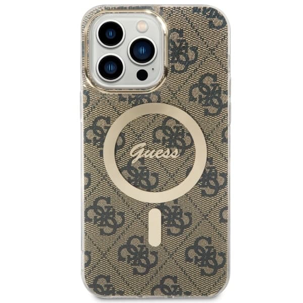 Guess IML 4G MagSafe-etui til iPhone 14 Pro Max, brun