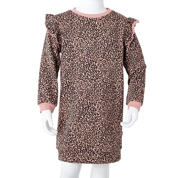 Barnklänning med sweatshirt, diskret rosa, 104