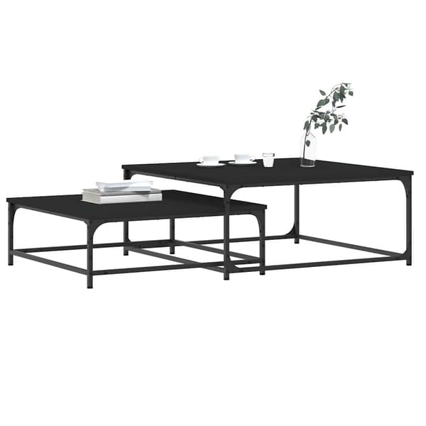 vidaXL Soffbord, 2-delade, svarta