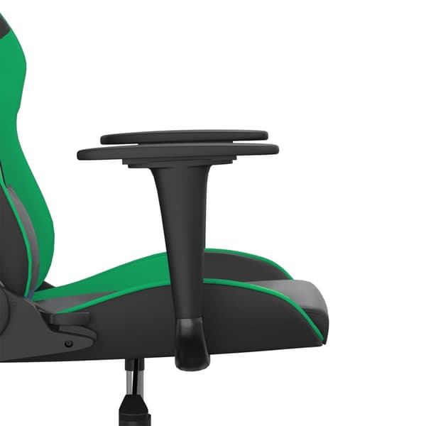 vidaXL gamingstol, sort og grøn, kunstlæder