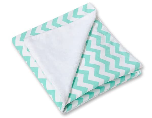 Stor babysvøb til barnevognssæde, dobbeltsidet - Chevron mint