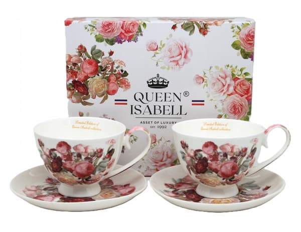Porslinskoppar, 2x250ml presentset, Classic Rose-kollektionen