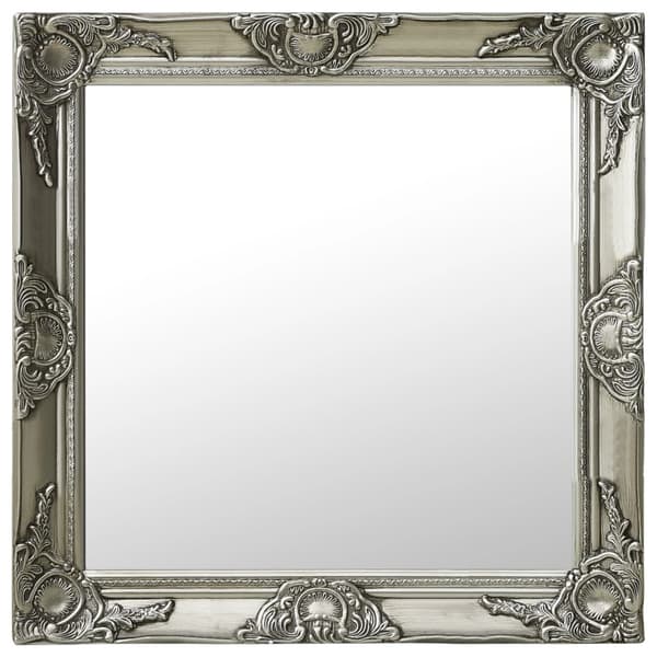 vidaXL Barock väggspegel 60x60 cm silver