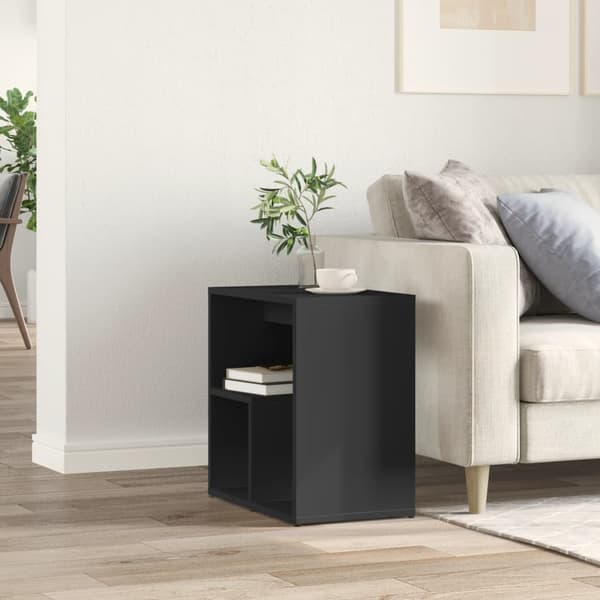 vidaXL sidebord, sort, 50x30x50 cm, træbaseret materiale